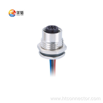 M12 5-core Female Head Waterproof Connector Front lock